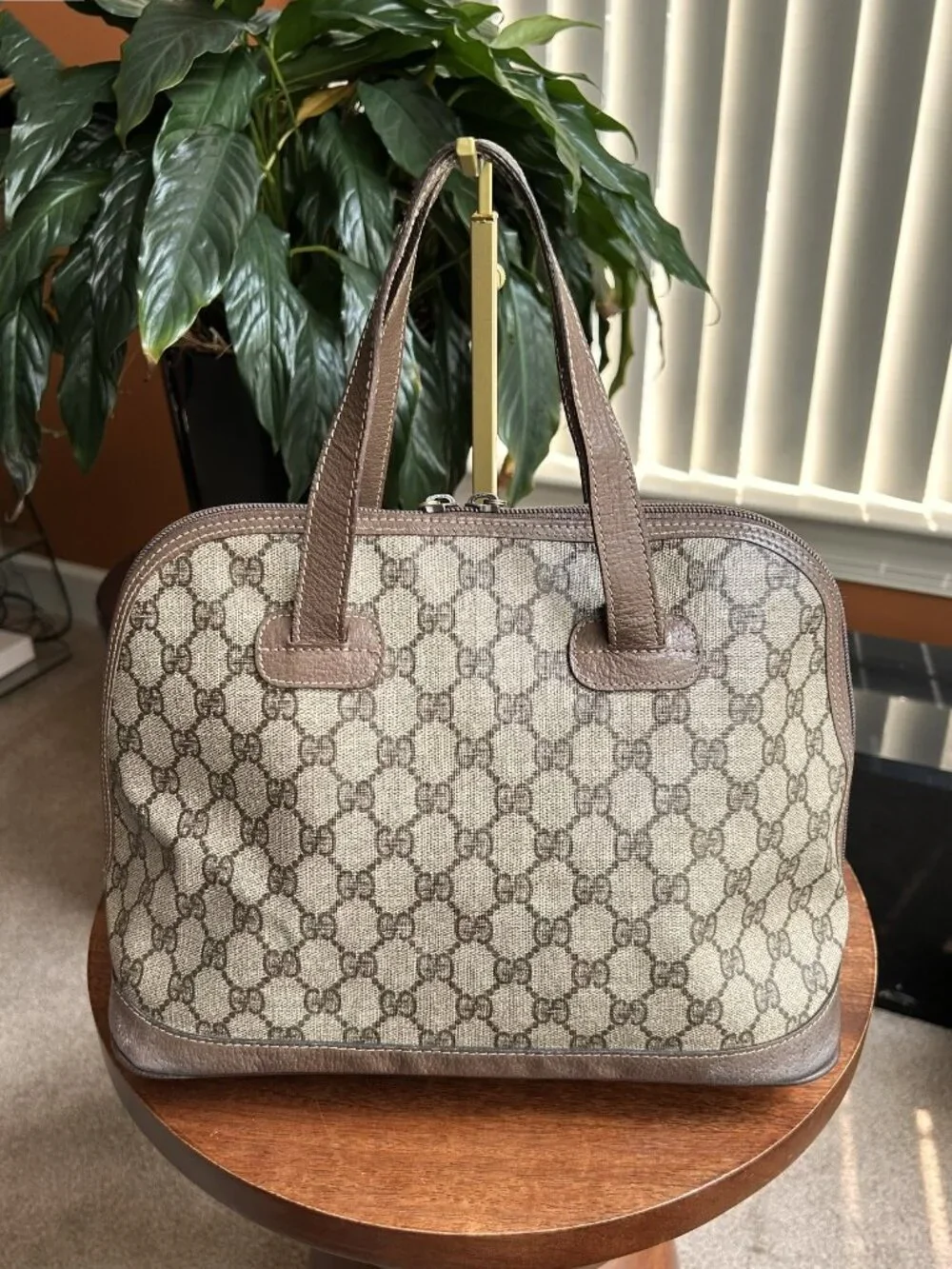 GUCCI GG Dome Satchel Bag, Taupe